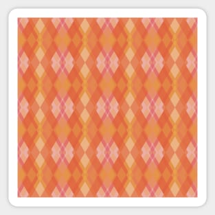 Peach Plaid Pattern Sticker